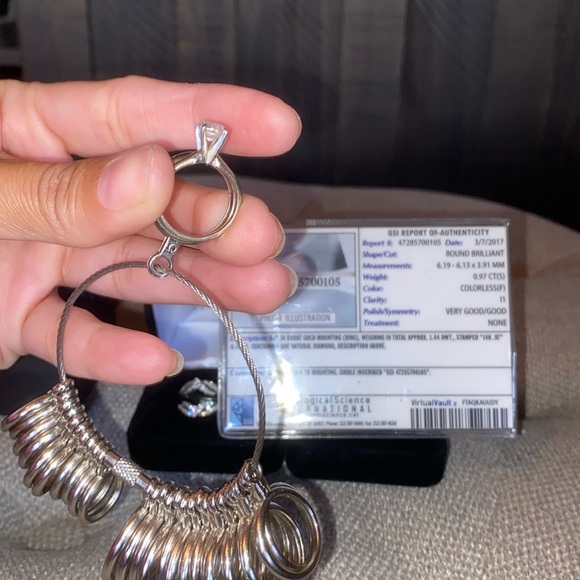 Solitaire Diamond Roundcut 1 carat 14K White Gold & Ring Enhancement  🧾 - Picture 10 of 14